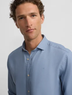 Outlet Silbon Camisa sport miniestructura Azul