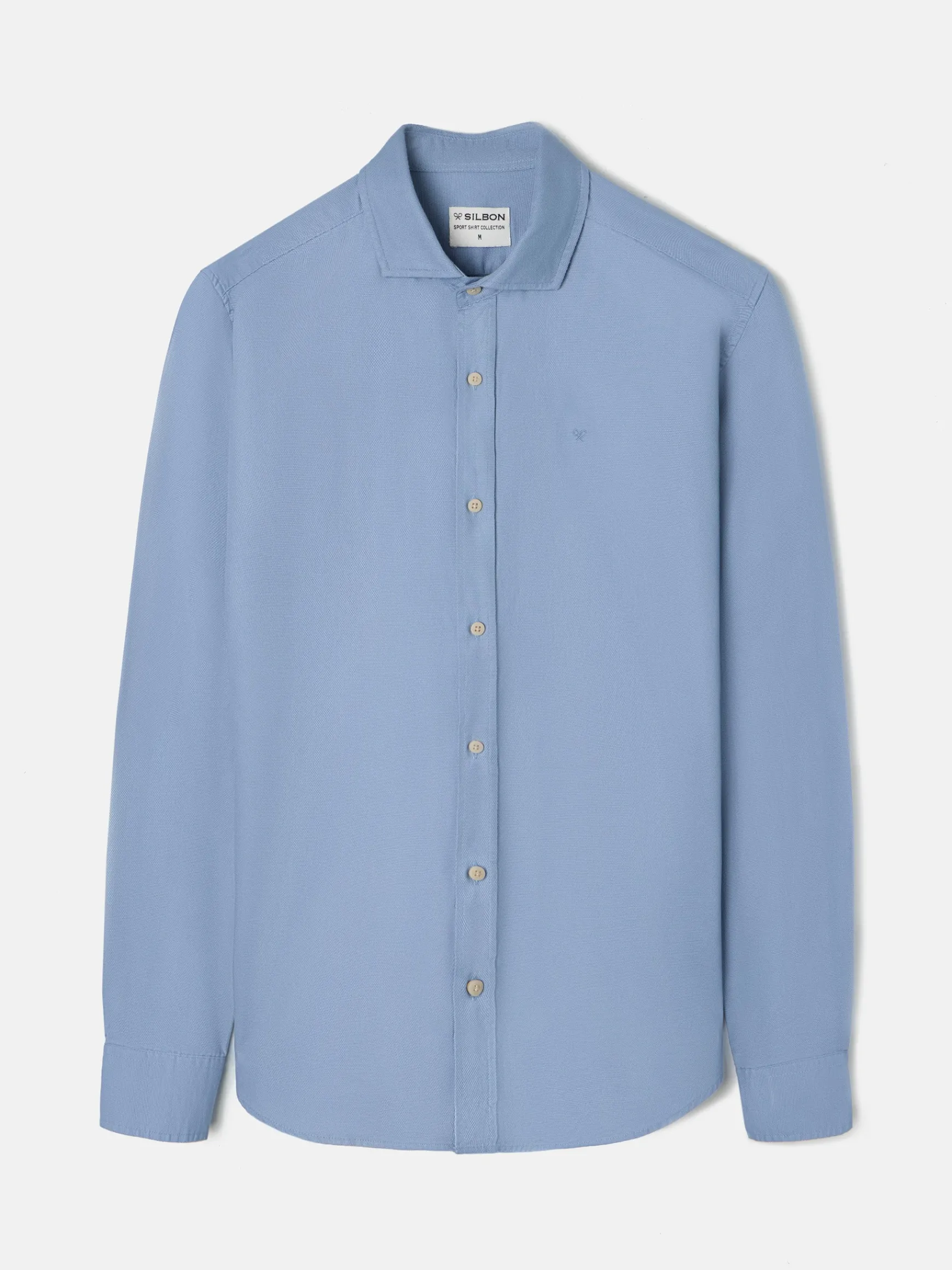 Outlet Silbon Camisa sport miniestructura Azul