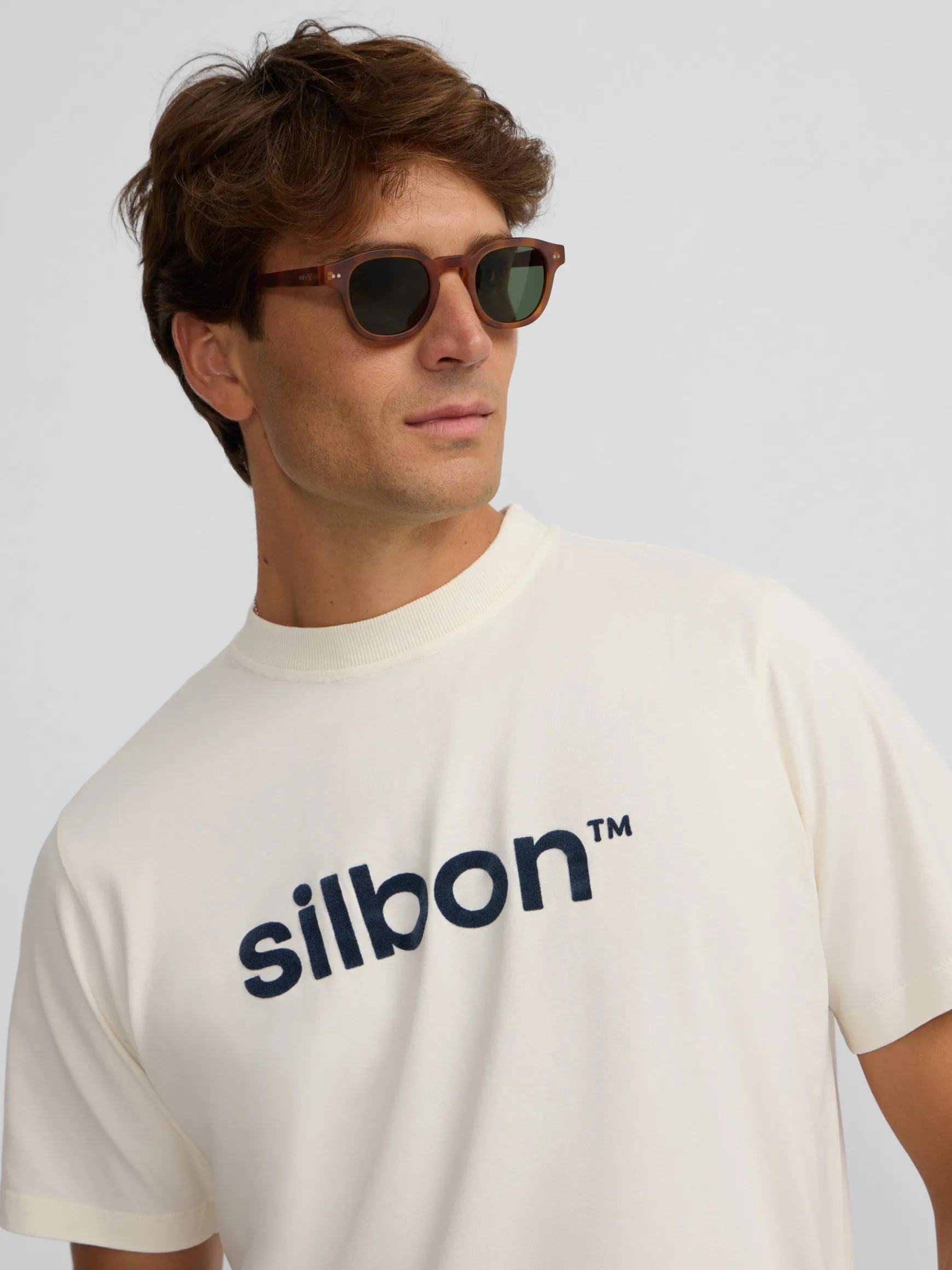 Clearance Silbon Camiseta flock Crema