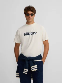 Clearance Silbon Camiseta flock Crema