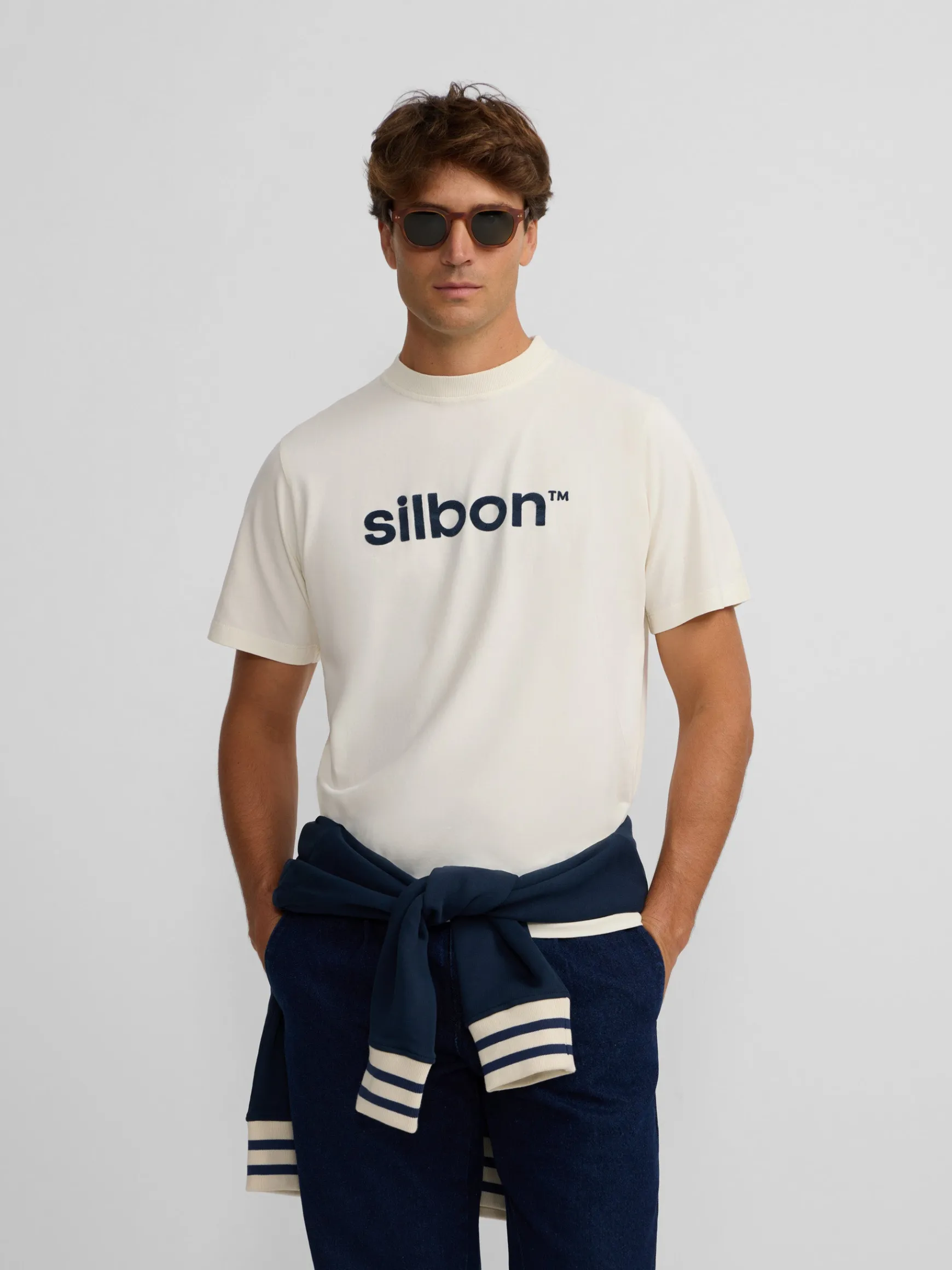 Clearance Silbon Camiseta flock Crema