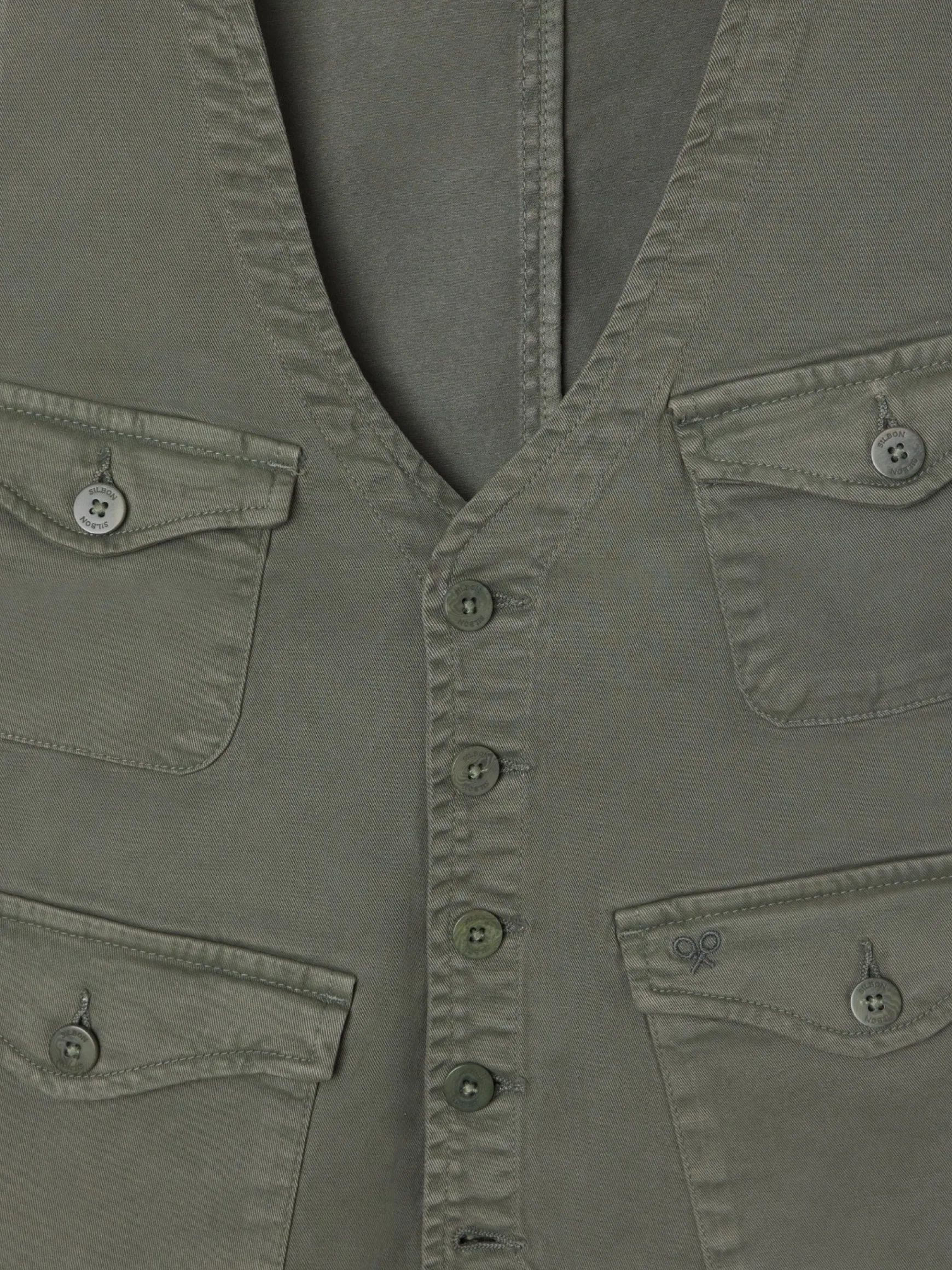 Online Silbon Chaleco multibolsillos Verde