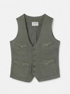 Online Silbon Chaleco multibolsillos Verde