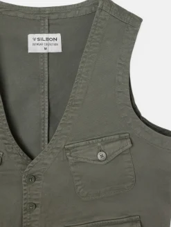 Online Silbon Chaleco multibolsillos Verde