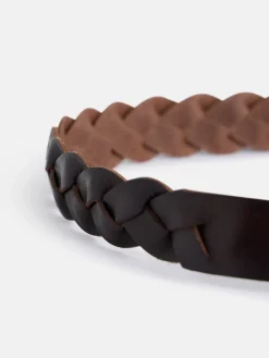 Silbon Cinturon piel trenzado Marrón