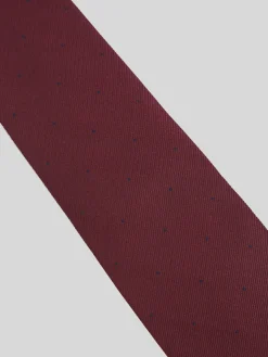 Clearance Silbon Corbata mini puntos Burdeos