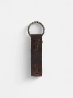 Clearance Silbon Llavero piel troquelado Marron