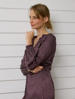 Best Silbon Vestido largo estampado geometrico Morados