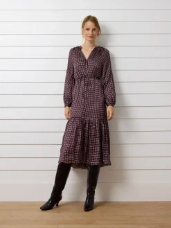 Best Silbon Vestido largo estampado geometrico Morados