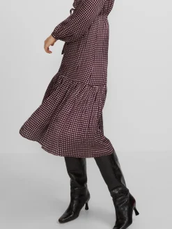 Best Silbon Vestido largo estampado geometrico Morados